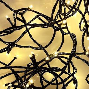 img 2 attached to 🎄 EXF 88ft 240LED Christmas Lights, Green Wire Twinkle Lights | Waterproof IP44 | Indoor & Outdoor Decorative String Lights | 8 Modes | Ideal for Room, Patio, Christmas Tree Decorations | Warm White