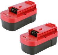 biswaye 2-pack 3.8ah 18v ni-cd battery - compatible with black & decker hpb18-ope 18-volt slide pack battery hpb18 244760-00 a1718 fs18fl fsb18 - for 18-volt firestorm cordless power tools logo