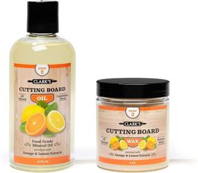 img 4 attached to 🍊 CLARK'S Cutting Board Oil & Wax: 2 Bottle Set with Orange & Lemon Scent - Includes 12oz Cutting Board Oil & 6oz Finish Wax