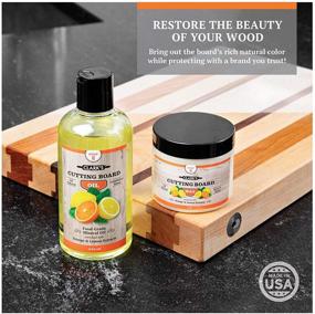 img 2 attached to 🍊 CLARK'S Cutting Board Oil & Wax: 2 Bottle Set with Orange & Lemon Scent - Includes 12oz Cutting Board Oil & 6oz Finish Wax