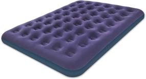 img 4 attached to 🛏️ Ultimate Comfort: Queen Size Inflatable Air Mattress with Foldable Design - Portable Blue Blow Up Bed for Camping, Travel, and Home Use