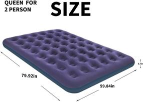 img 3 attached to 🛏️ Ultimate Comfort: Queen Size Inflatable Air Mattress with Foldable Design - Portable Blue Blow Up Bed for Camping, Travel, and Home Use