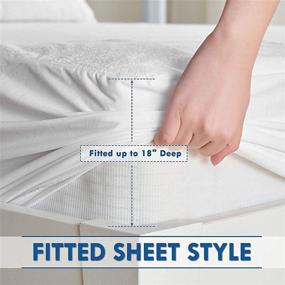 img 1 attached to 🛏️ ZAMAT Premium Waterproof Mattress Protector, Breathable & Noiseless Mattress Pad Cover, Fitted 8"-24" Deep, Soft Cotton Terry Covers