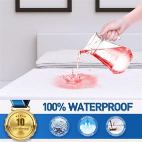 img 4 attached to 🛏️ ZAMAT Premium Waterproof Mattress Protector, Breathable & Noiseless Mattress Pad Cover, Fitted 8"-24" Deep, Soft Cotton Terry Covers