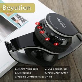 img 3 attached to 🎧 Beyution BT513-BK Беспроводные наушники для мобильного телефона с закрытым типом конструкции - Bluetooth 4.1, стерео звук HiFi качества, проводные наушники с кабелем 3.5 мм для ПК, планшета, ноутбука и смартфона