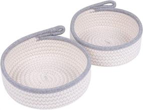 img 2 attached to 🧺 Multipurpose Small Basket Set - Mini Woven Baskets for Organizing, Nursery Decor, Toy Storage & More!