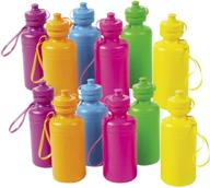 🍾 neon sport water bottles (pack of 12) - fun express party supplies: drinkware, incentives logo