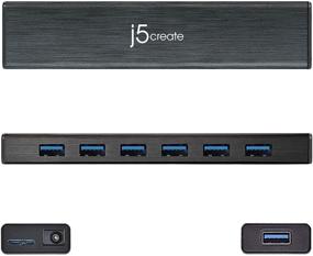 img 3 attached to 🔌 j5create 7-Port USB 3.0 Data Hub with Extended Cable & Power Adapter for Mac, Windows, Laptop, Surface, PC - JUH377