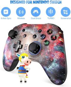 img 3 attached to 🎮 Wireless Switch Pro Controller for Switch/Switch Lite - Turbo, Dual Shock, Motion Control (Starry Sky)