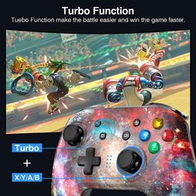 img 1 attached to 🎮 Wireless Switch Pro Controller for Switch/Switch Lite - Turbo, Dual Shock, Motion Control (Starry Sky)