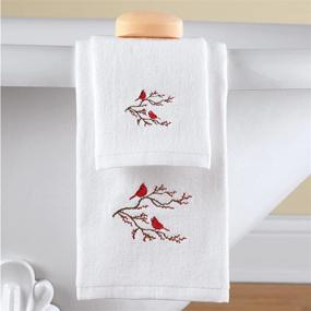 img 3 attached to 🐦 Winter Cardinal Christmas Bathroom Towel Set - Collections Etc 2pc