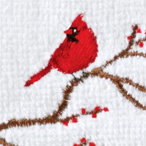 img 2 attached to 🐦 Winter Cardinal Christmas Bathroom Towel Set - Collections Etc 2pc