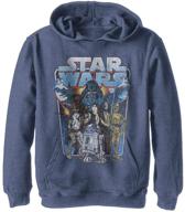 🌟 star wars boys' hooded pullover fleece: unmatched comfort and style! logo