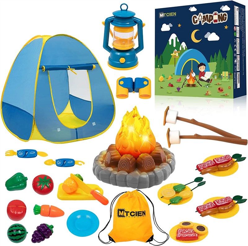 mitcien camping campfire marshmellow pretend play 로고