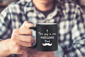 img 2 attached to 🎁 One Awesome Dad Funny Coffee Mug - The Ultimate Christmas Gift for Dad, Men - Uniquely Xmas' Dad Gifts from Daughter, Son, Wife - Cool Bday Present Ideas for Husband, Father, Him - Fun Novelty Cup (Matte Black) - A Must-Have!