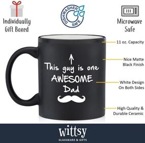 img 3 attached to 🎁 One Awesome Dad Funny Coffee Mug - The Ultimate Christmas Gift for Dad, Men - Uniquely Xmas' Dad Gifts from Daughter, Son, Wife - Cool Bday Present Ideas for Husband, Father, Him - Fun Novelty Cup (Matte Black) - A Must-Have!