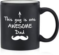 🎁 one awesome dad funny coffee mug - the ultimate christmas gift for dad, men - uniquely xmas' dad gifts from daughter, son, wife - cool bday present ideas for husband, father, him - fun novelty cup (matte black) - a must-have! logo