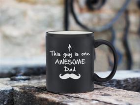 img 1 attached to 🎁 One Awesome Dad Funny Coffee Mug - The Ultimate Christmas Gift for Dad, Men - Uniquely Xmas' Dad Gifts from Daughter, Son, Wife - Cool Bday Present Ideas for Husband, Father, Him - Fun Novelty Cup (Matte Black) - A Must-Have!