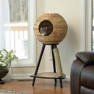 🐱 sauder 774747 natural sphere cat tower: elevated play paradise for feline fun logo