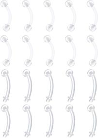 img 3 attached to 🔁 Clear Belly Button Retainers - MODRSA 14g Navel Piercing Retainers for Work, Surgery, Sport, Maternity, Pregnancy - Silicone Plastic 10mm Belly Ring