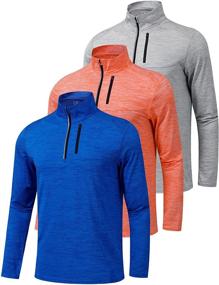 img 4 attached to Sleeve Active Quarter Quick Pullover Men's Clothing and Active