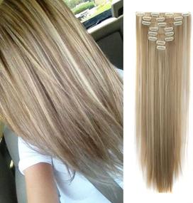 img 1 attached to Straight Extensions Hairpiece Blonde Inch Straight