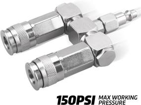 img 3 attached to 🔌 WYNNsky Air Hose Splitter: 2-Way Quick Connect Manifold with Universal Couplers & Industrial Plug - Swivel Air Compressor Accessories Fittings