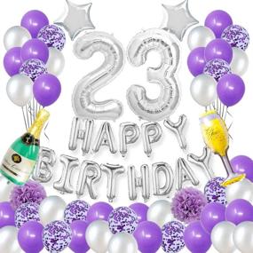 img 1 attached to Birthday Decorations Pack Purple Confetti Balloons Event & Party Supplies and Decorations