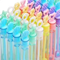 🎈 mapixo 30 pack mini bubble wands - 6 style, 6 colors - bulk bubble party favors for kids - great summer outdoor indoor toys - goody bags - gifts for boys and girls - valentine's and christmas party supplies logo