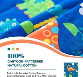 img 2 attached to Sivio 3 lb Weighted Blanket for Kids, Minky Fleece and 100% Cotton Throw Blanket with Beads, Reversible Heavy Blanket for Children Weighing 19-30 lbs, 36x48 Inch, Blue Dinosaur