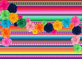 img 3 attached to 🎉 Fanghui 7x5ft Mexican Fiesta Photography Backdrops - Perfect for Dress-up Photo Booths, Baby Showers, and Birthday Party Decorations