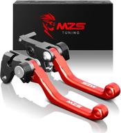 🔴 mzs pivot clutch brake levers foldable in red - compatible with cr80r, cr85r, cr125r, cr250r, crf125f, crf150r, crf450r, cr500r, xr650r logo