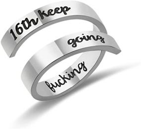 img 2 attached to 🎂 Engraved Stainless Steel Birthday Jewelry for Boys - Rings