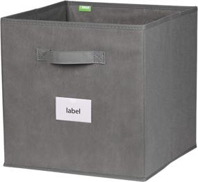 img 2 attached to 📦 KEEGH Fabric Cube Storage Bins 13x13” - Collapsible Cloth Storage Cube Basket Set of 6 - Sturdy Foldable Bins for Cube Organizer - Grey