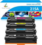 🖨️ true image compatible toner cartridge replacement for hp 215a w2310a - 4-pack set for hp color pro m182nw m183fw m155 printers (black cyan yellow magenta) logo
