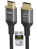 официально сертифицированный кабель hdmi высокой скорости 2 м - 10k, 8k, 4k 120гц, 8k60гц, 🔌 4:4:4, 48гбит/с, earc, dts:x, dol-by atmos, совместим с hdr10+ для apple tv, игрового пк, rtx3090, ps5, xbox. логотип