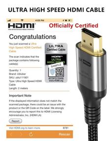 img 3 attached to Официально сертифицированный кабель HDMI высокой скорости 2 м - 10k, 8k, 4k 120Гц, 8k60Гц, 🔌 4:4:4, 48Гбит/с, eARC, DTS:X, Dol-by Atmos, совместим с HDR10+ для Apple TV, игрового ПК, RTX3090, PS5, Xbox.