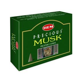 img 1 attached to 🕯️ HEM Incense From India - Precious Musk Bundle - 12 Boxes, 10 Cones Each