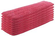 🔴 8-pack microfiber spray mop replacement heads: reusable refills for wet/dry mops, fits floor care system - red logo