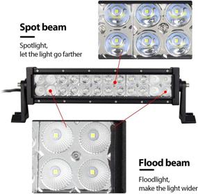 img 1 attached to 🚤 12 14 inch 72W Spot Flood LED Light Bar for Boat 4WD JK Wrangler SUV ATV Pickup Truck Ford GMC, DC 12V 24V - AUXTINGS