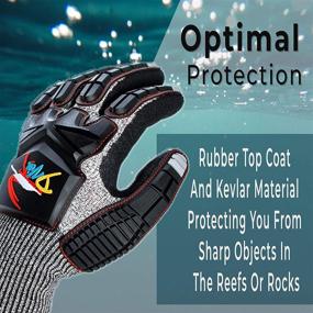 img 3 attached to Lobster Diving Gloves, Kevlar Spearfishing Dive Glove with Enhanced Puncture Resistance