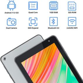 img 3 attached to 📱 HAOVM 7 Inch Android 11.0 Tablet - MediaPad P7S, Quad-Core 1.4GHz Processor, 2GB RAM, 32GB Storage, Dual Camera, 1024 x 600 IPS HD Display Screen, Expandable to 128GB, 5.0 WiFi, Bluetooth 5.0, Non-Scratch Glass Back