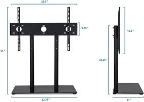 img 2 attached to 📺 Mount-It! Adjustable Tabletop TV Stand with Tempered Glass Base | Universal Fit for 600x400 VESA Patterns | Height-Adjustable Television Replacement Stand (MI-846)