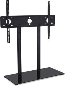 img 4 attached to 📺 Mount-It! Adjustable Tabletop TV Stand with Tempered Glass Base | Universal Fit for 600x400 VESA Patterns | Height-Adjustable Television Replacement Stand (MI-846)