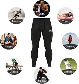 img 1 attached to 🏋️ Hawk Sports Compression Pants for Men - Base Layer Running Workout Muay Thai Jiu Jitsu MMA BJJ Spats Leggings Tights