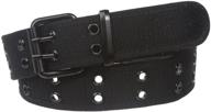 👗 black canvas women's belt with double hole grommets, stylish accessory logo