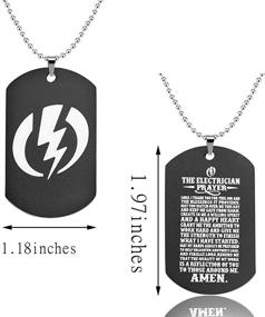 img 3 attached to 🔌 Куияи Намоление электрика Dog Tag ожерелье брелок: Уникальный Подарок Молнии для Линейного рабочего, Отца, Мужа, Парня