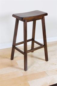 img 3 attached to 🪑 ACME Gaucho Bar Stool (Set of 2) - Walnut - 29-inch Seat Height