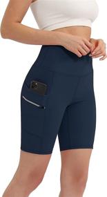 img 4 attached to 🏋️ ODODOS Women's High Waisted Workout Shorts with Dual Pockets - 8" Length | Yoga, Running, Cycling, Hiking, Athletic Biker Shorts