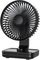 🖥️ aluan small desk fan: quiet portable fan for home office and bedroom, rechargeable battery operated, 4 speeds, black logo